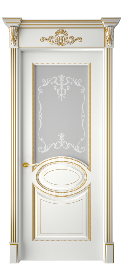 Верона ДО | Белая эмаль патина золото