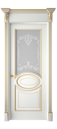 Верона ДО | Белая эмаль патина золото