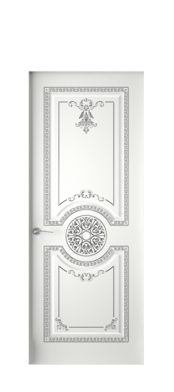 Версаль ДГ | Белая эмаль патина серебро