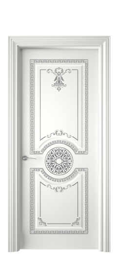 Версаль ДГ | Белая эмаль патина серебро