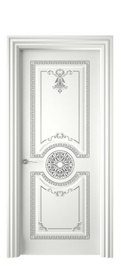 Версаль ДГ | Белая эмаль патина серебро