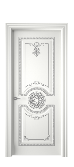 Версаль ДГ | Белая эмаль патина серебро