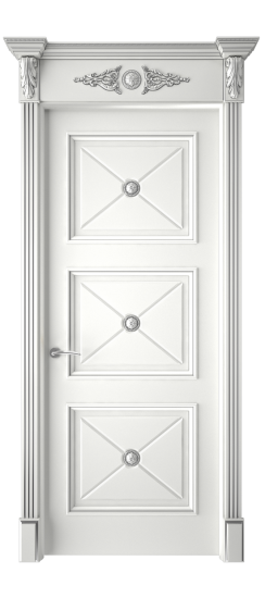 Плаза ДГ | Белая эмаль патина серебро