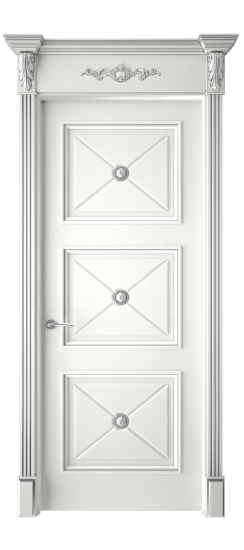 Плаза ДГ | Белая эмаль патина серебро