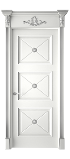 Плаза ДГ | Белая эмаль патина серебро