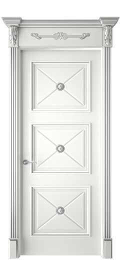 Плаза ДГ | Белая эмаль патина серебро