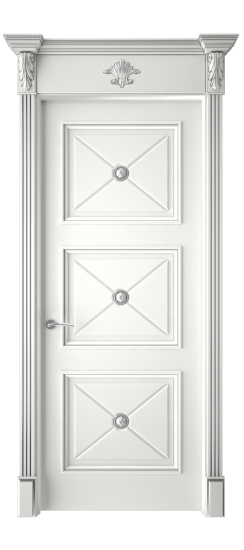 Плаза ДГ | Белая эмаль патина серебро