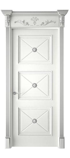 Плаза ДГ | Белая эмаль патина серебро