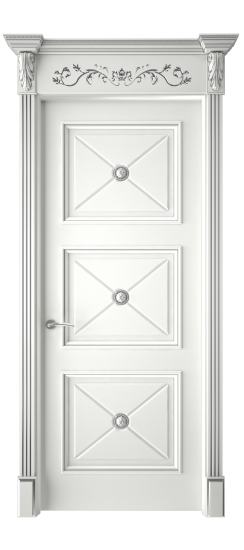 Плаза ДГ | Белая эмаль патина серебро