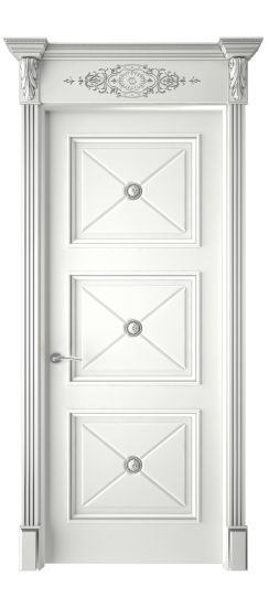 Плаза ДГ | Белая эмаль патина серебро