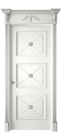 Плаза ДГ | Белая эмаль патина серебро