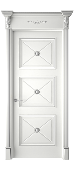 Плаза ДГ | Белая эмаль патина серебро