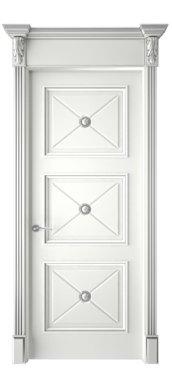 Плаза ДГ | Белая эмаль патина серебро