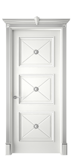 Плаза ДГ | Белая эмаль патина серебро