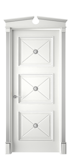 Плаза ДГ | Белая эмаль патина серебро