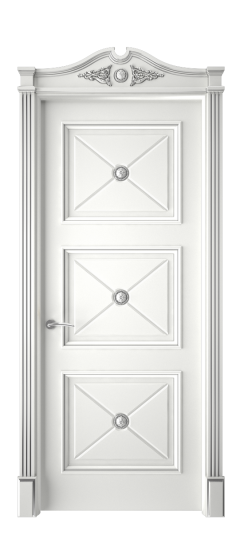 Плаза ДГ | Белая эмаль патина серебро