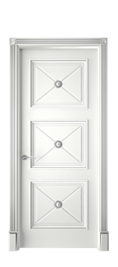 Плаза ДГ | Белая эмаль патина серебро