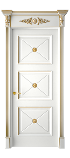 Плаза ДГ | Белая эмаль патина золото