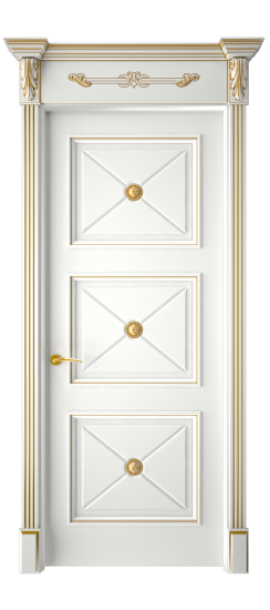 Плаза ДГ | Белая эмаль патина золото