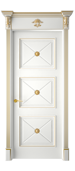 Плаза ДГ | Белая эмаль патина золото