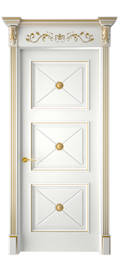 Плаза ДГ | Белая эмаль патина золото