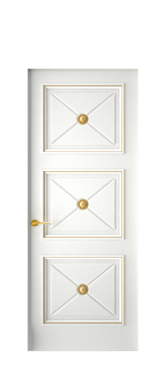 Плаза ДГ | Белая эмаль патина золото