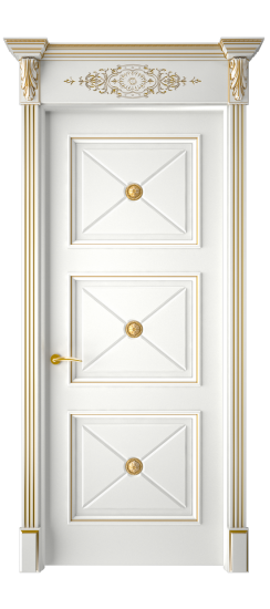 Плаза ДГ | Белая эмаль патина золото