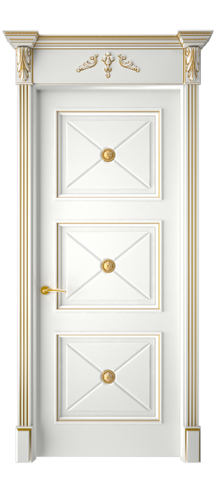 Плаза ДГ | Белая эмаль патина золото