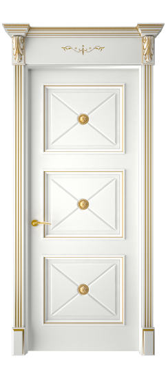 Плаза ДГ | Белая эмаль патина золото