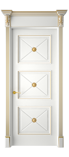 Плаза ДГ | Белая эмаль патина золото