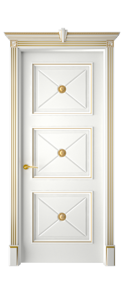 Плаза ДГ | Белая эмаль патина золото