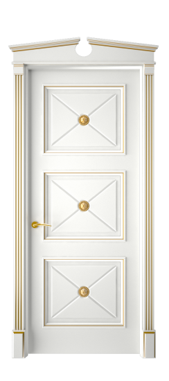 Плаза ДГ | Белая эмаль патина золото