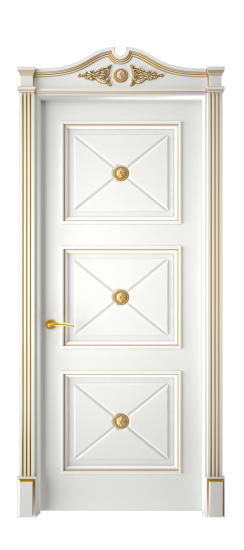 Плаза ДГ | Белая эмаль патина золото