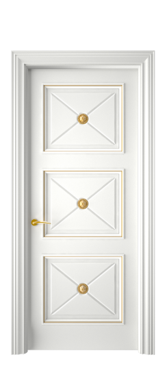 Плаза ДГ | Белая эмаль патина золото