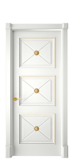 Плаза ДГ | Белая эмаль патина золото