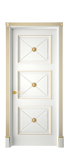 Плаза ДГ | Белая эмаль патина золото