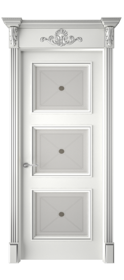 Плаза ДО | Белая эмаль патина серебро