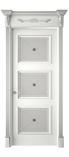 Плаза ДО | Белая эмаль патина серебро