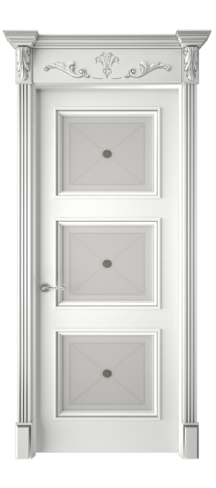 Плаза ДО | Белая эмаль патина серебро