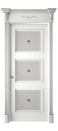 Плаза ДО | Белая эмаль патина серебро