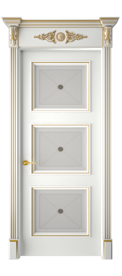 Плаза ДО | Белая эмаль патина золото