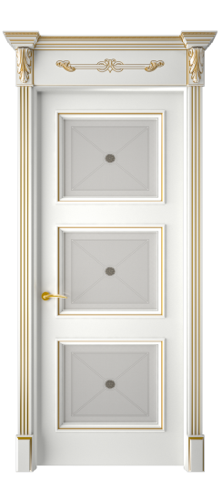 Плаза ДО | Белая эмаль патина золото