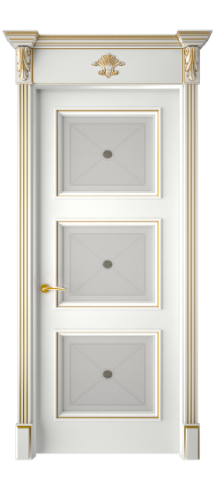 Плаза ДО | Белая эмаль патина золото