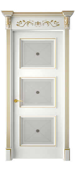 Плаза ДО | Белая эмаль патина золото