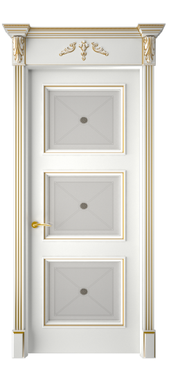 Плаза ДО | Белая эмаль патина золото