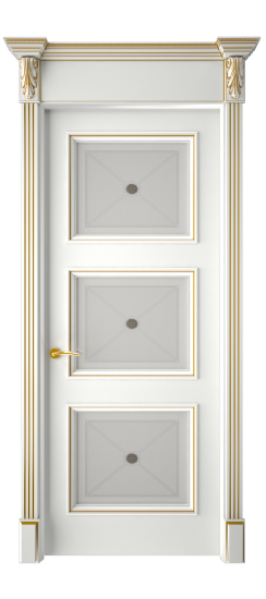 Плаза ДО | Белая эмаль патина золото