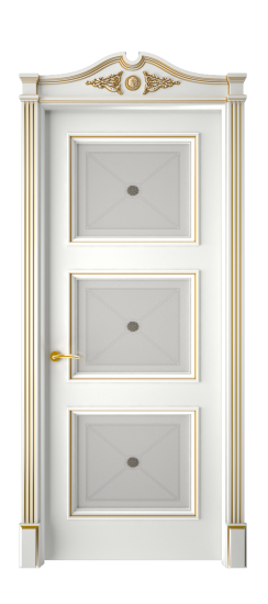 Плаза ДО | Белая эмаль патина золото