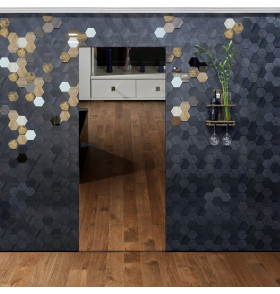 Скрытая дверь c внешним открыванием. зеркало 1 сторона