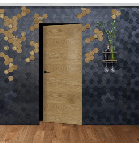 Скрытая дверь ШПОН. Внутреннее открывание. Алюминиевая кромка