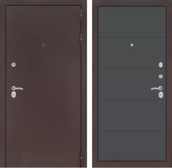 Входная дверь CLASSIC антик медный 13 - Графит софт | Металл с практичным покрытием 